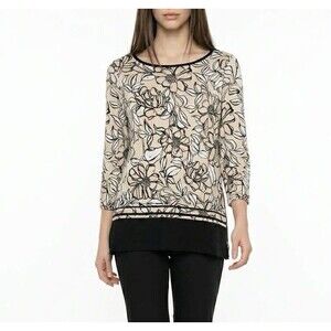 Rafaella Women’s Floral Top Blouse Side Zipper detail Size 1X